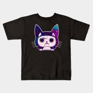 Cat cute sticker styles Galaxy Kids T-Shirt